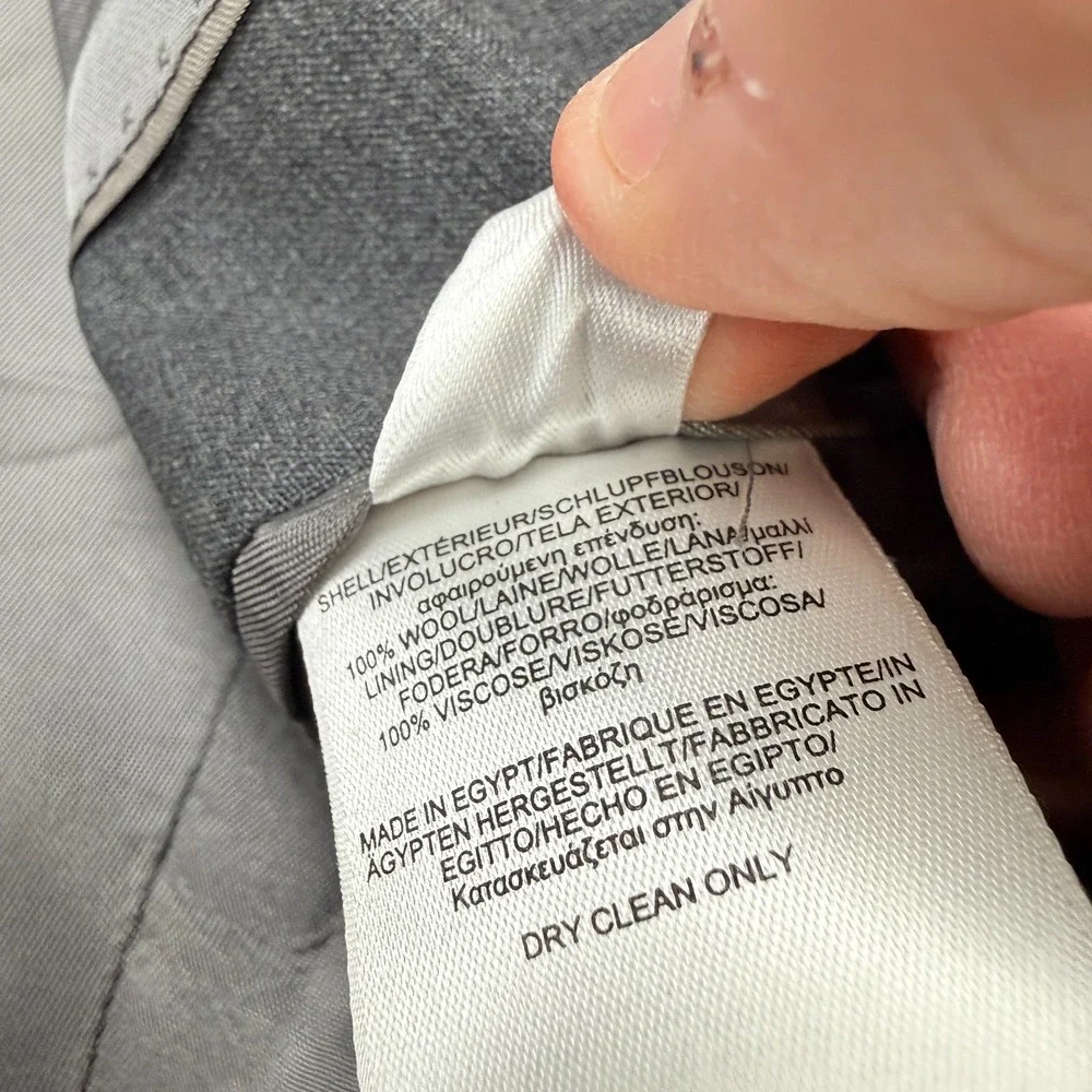 Brooks Brothers Blazer‎ Mens 44R Charcoal Gray Windowpane Regent Tollegno Wool